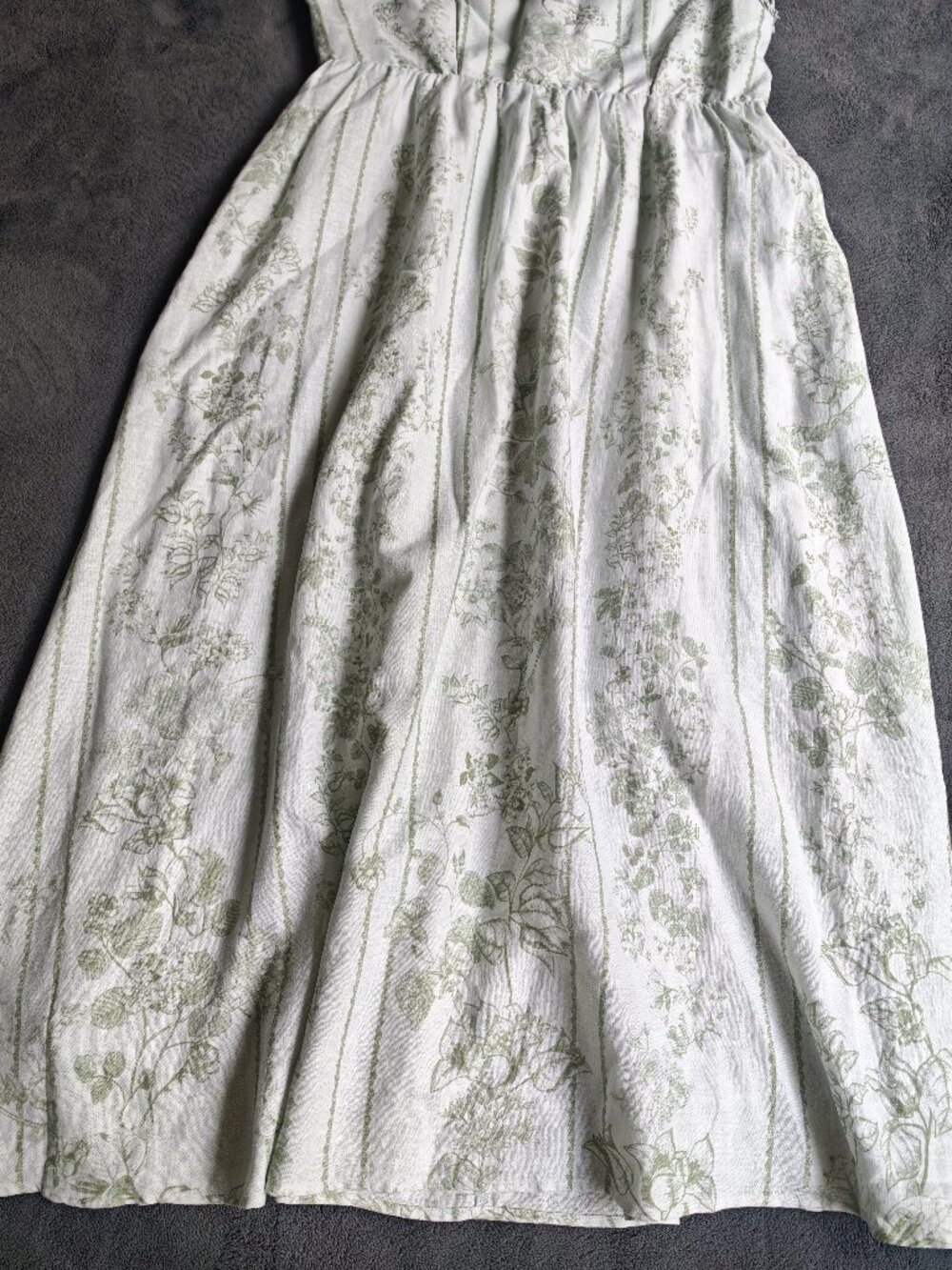 Caroline Constas NWT Pearl Linen Blend Midi Dress M Mint Floral $395 - Picture 4 of 16